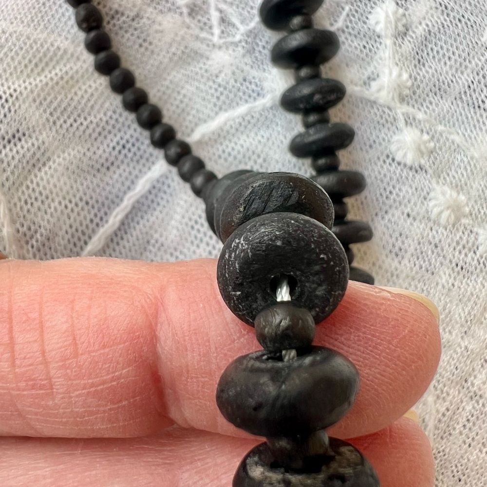 Fun Funky Black Coconut Shell Statement Necklace - Picture 6 of 7